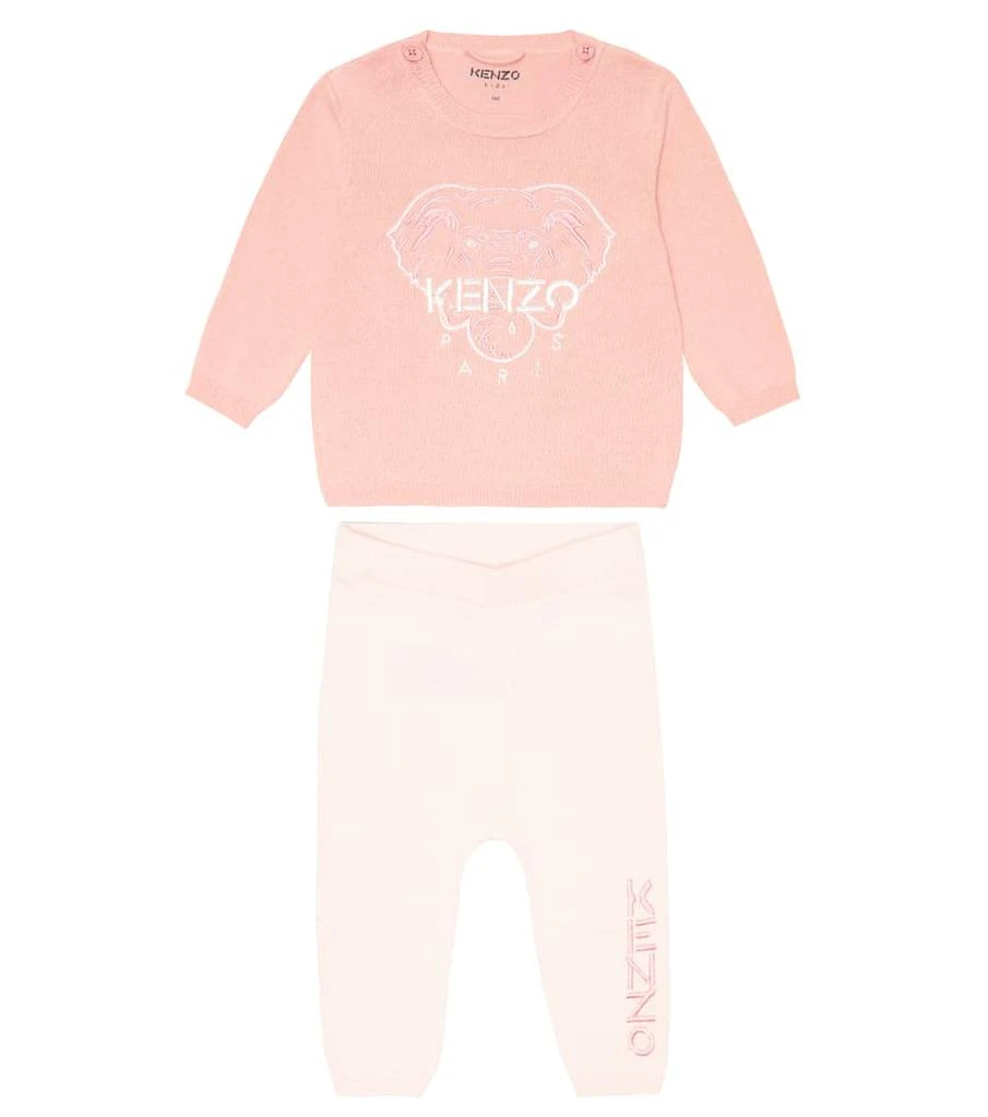 商品Kenzo|Baby logo cotton sweater and pants set,价格¥667,第1张图片