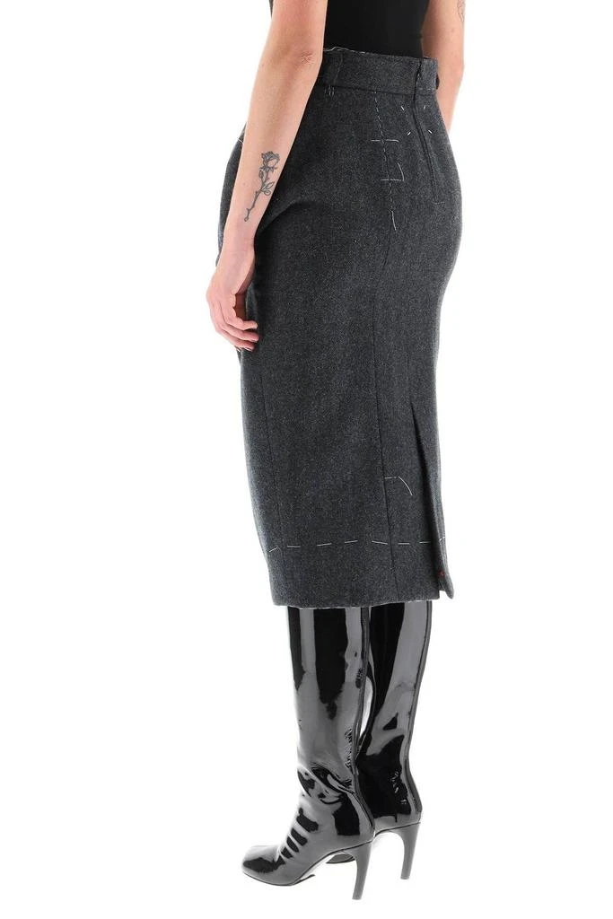 商品MAISON MARGIELA|WOOL MIDI SKIRT WITH STITCHING,价格¥3881,第4张图片详细描述