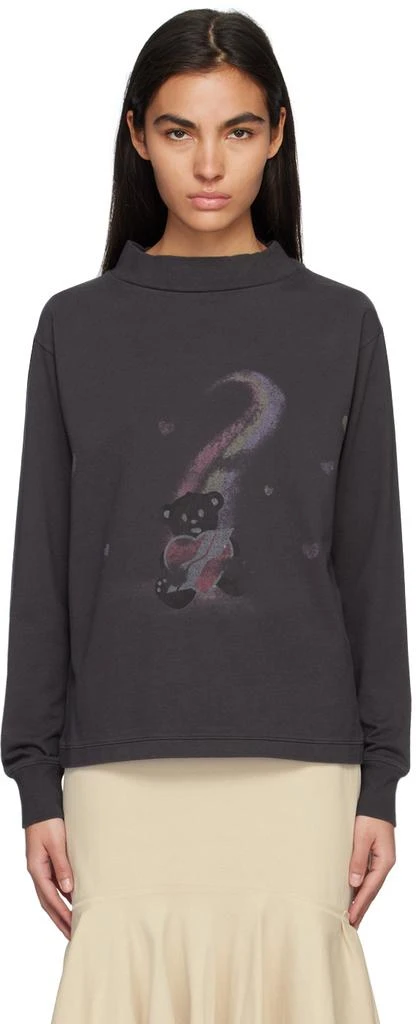 商品We11done|Gray Teddy Bear Long Sleeve T-Shirt,价格¥652,第1张图片