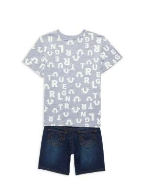 商品True Religion|Baby Boy’s 2-Piece Logo Tee & Denim Shorts Set,价格¥119,第2张图片详细描述