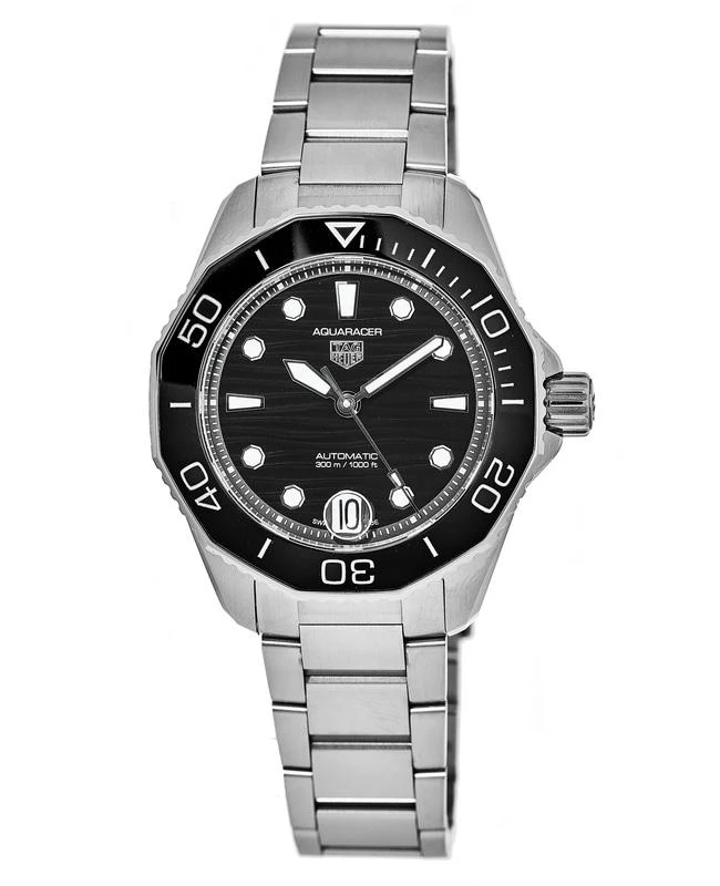 商品TAG Heuer|Tag Heuer Aquaracer 300M Automatic Black Diamond Dial Ceramic Bezel Women's Watch WBP231D.BA0626,价格¥20195,第1张图片