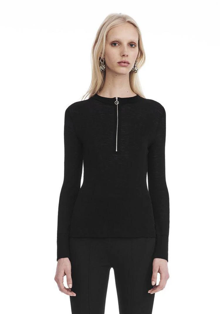 商品Alexander Wang|LONG SLEEVE TOP WITH ZIP HALF PLACKET,价格¥928,第5张图片详细描述