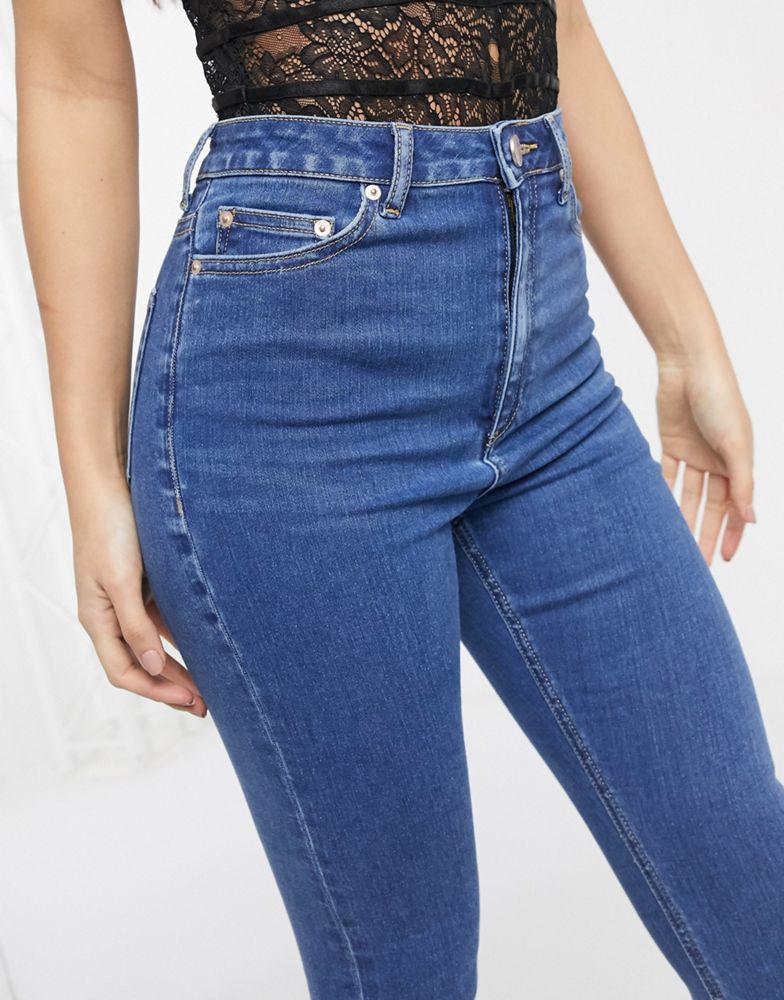 ASOS DESIGN Tall Ridley high waist skinny jeans in bright midwash blue商品第3张图片规格展示