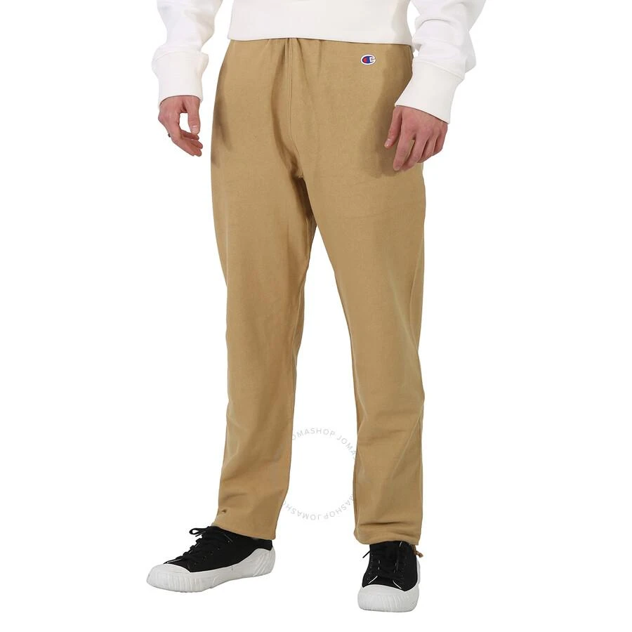 商品CHAMPION|Men's Beige Cotton Logo Long Sweatpants,价格¥190,第3张图片详细描述