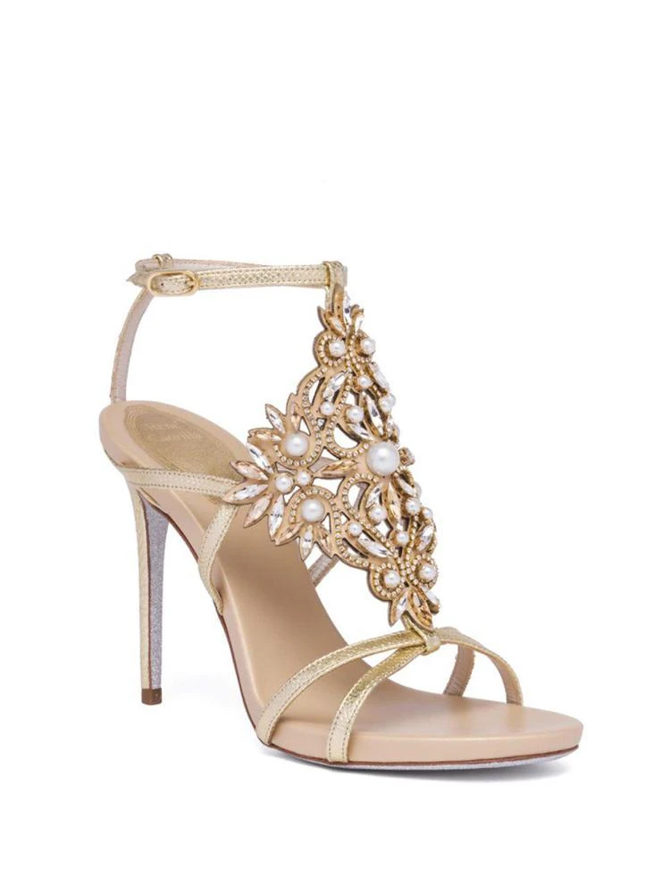 商品Rene Caovilla|Embellished Metallic Snakeskin Sandals,价格¥3987,第1张图片