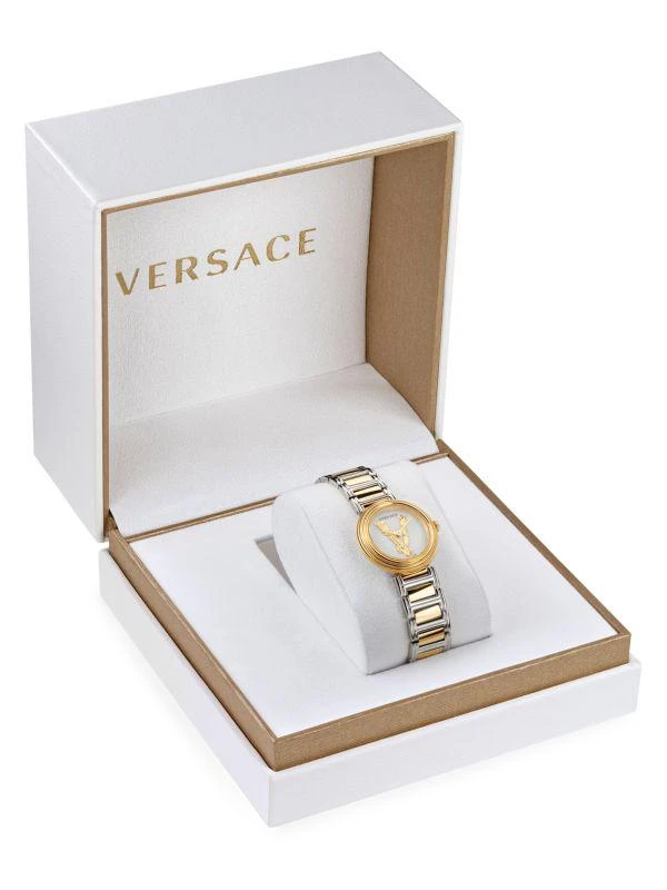 商品Versace|28MM Two Tone Stainless Steel Bracelet Watch,价格¥2837,第4张图片详细描述