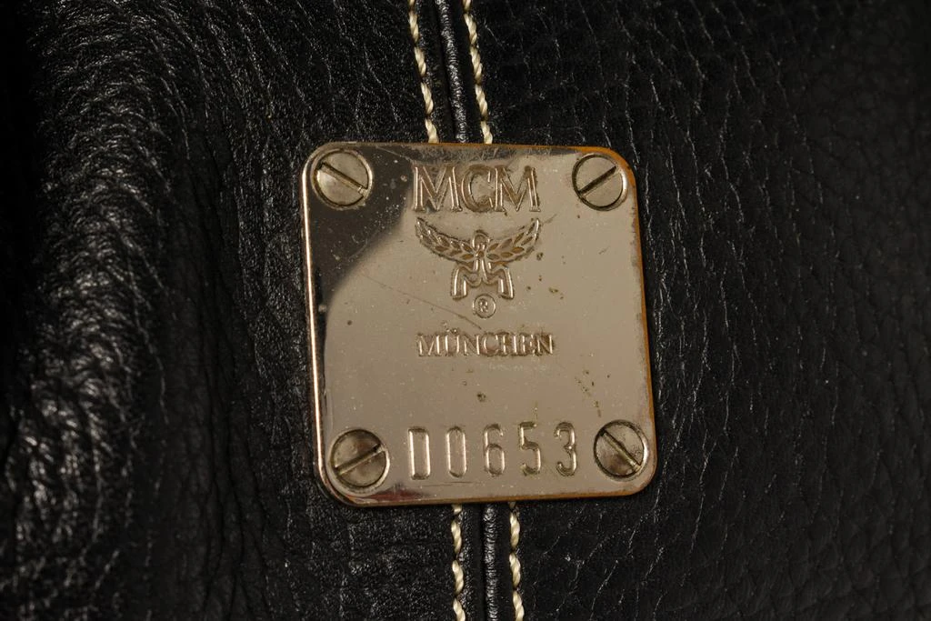 商品[二手商品] MCM|MCM Black Leather Contrast Stitch Hobo Bag,价格¥3913,第5张图片详细描述