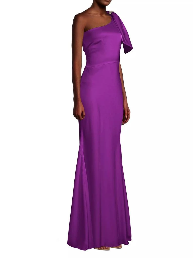 商品Sachin & Babi|Aubrey Satin One-Shoulder Sheath Gown,价格¥5948,第4张图片详细描述