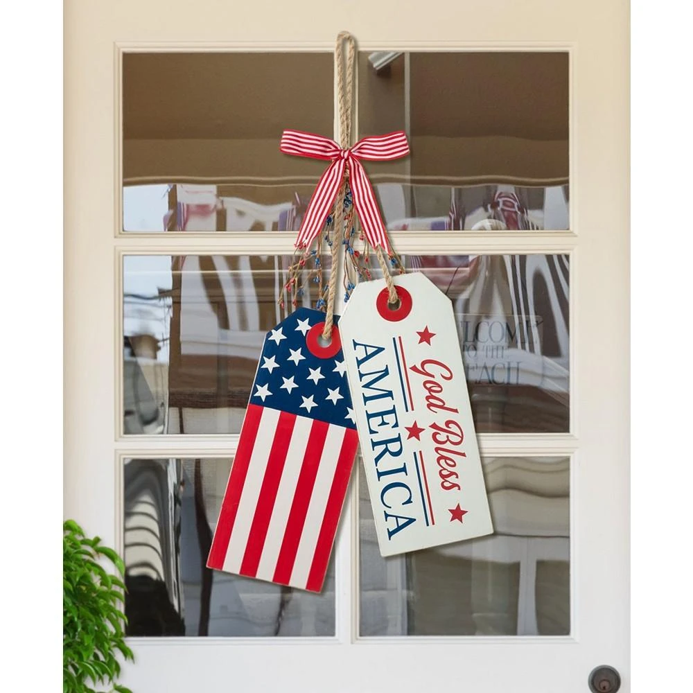 商品Glitzhome|Wooden Patriotic or Americana Doorknob Hanging Decor, 19.5",价格¥210,第5张图片详细描述