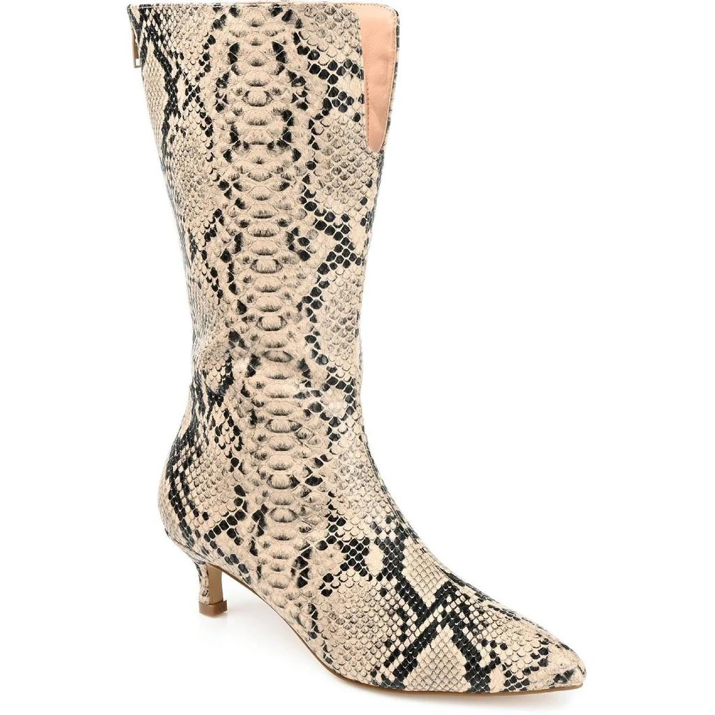商品Journee Collection|Journee Collection Womens Esperanza Faux Leather Snake Print Mid-Calf Boots,价格¥77,第1张图片详细描述