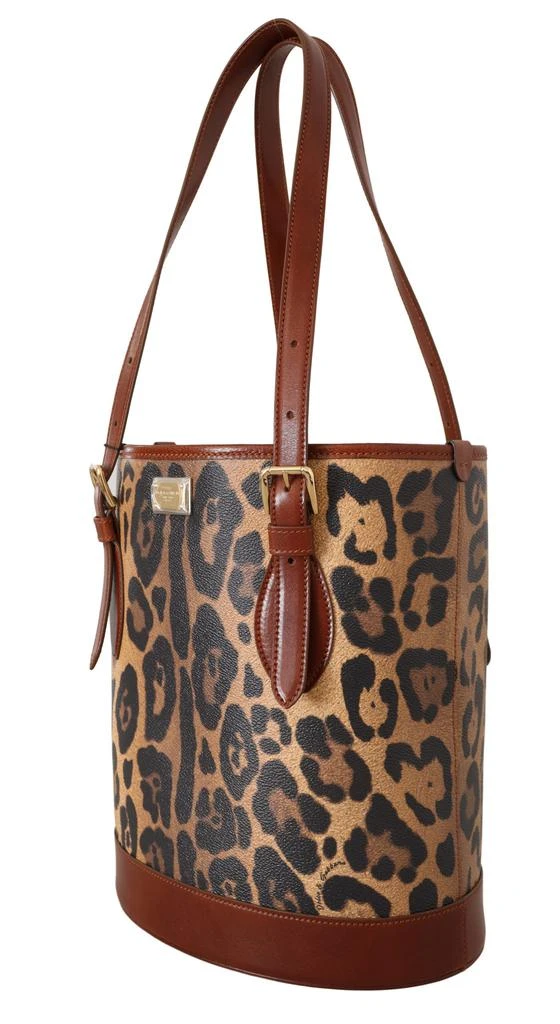 商品Dolce & Gabbana|Dolce & Gabbana Brown Leopard Pattern Shopping Tote Hand Bucket Purse,价格¥8314,第4张图片详细描述