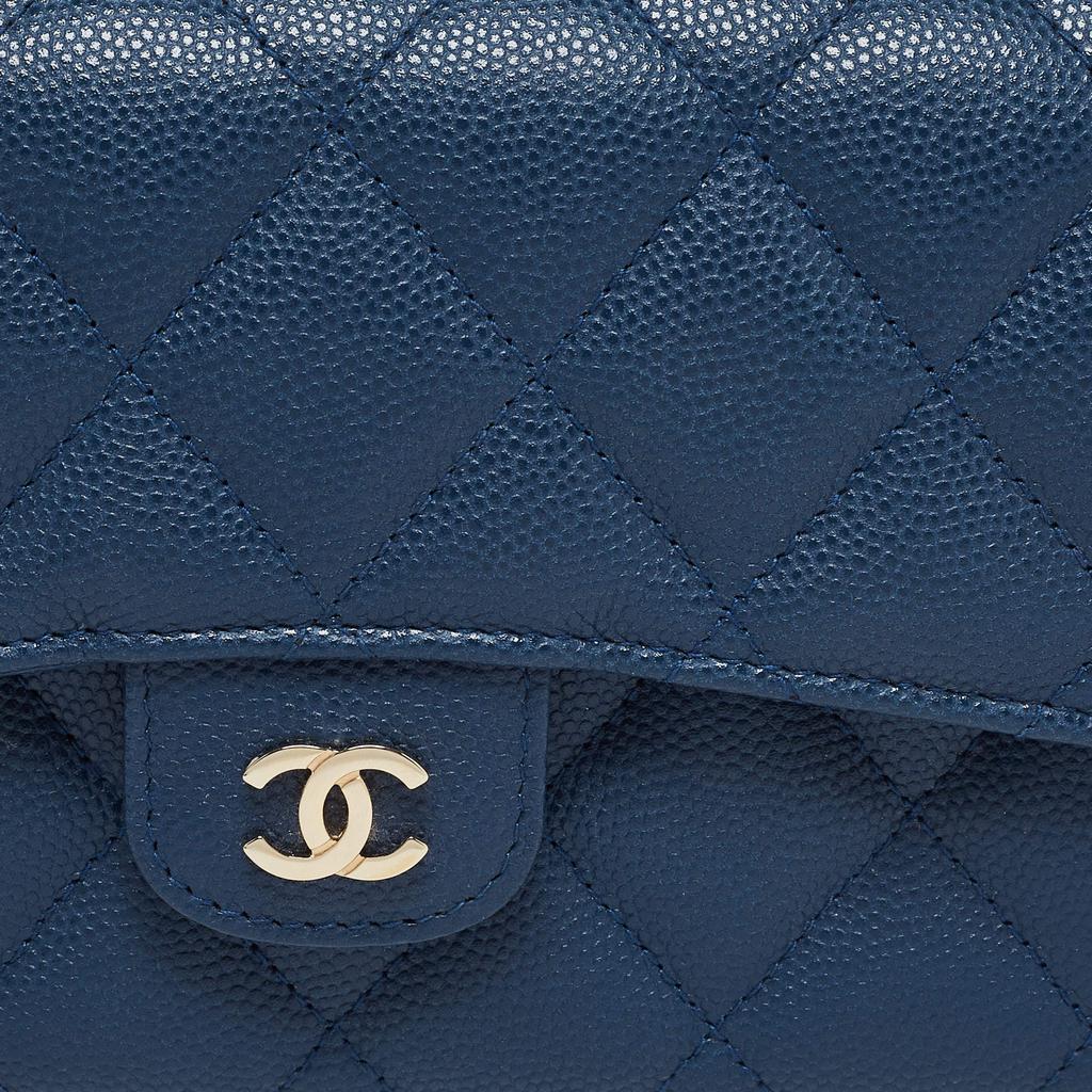 Chanel Blue Leather Classic Flap Wallet商品第5张图片规格展示