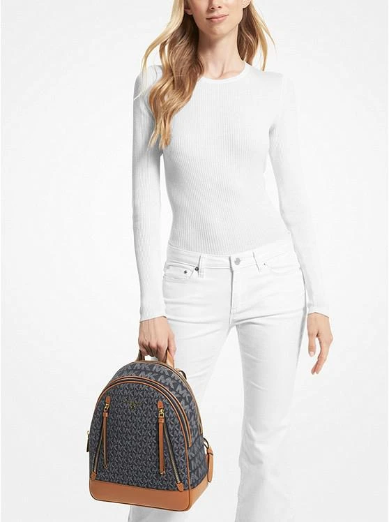 商品Michael Kors|Brooklyn Medium Logo Jacquard Backpack,价格¥1462,第4张图片详细描述