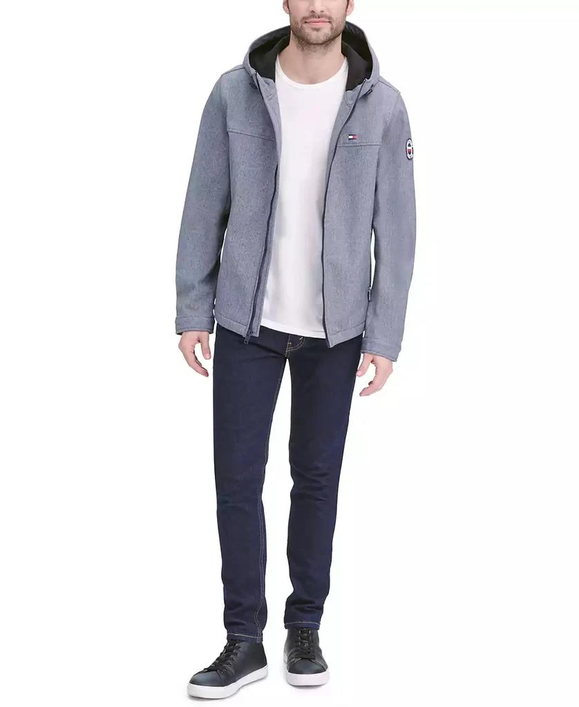 商品Tommy Hilfiger|男式logo图案连帽软壳夹克 防水面料,价格¥491,第4张图片详细描述