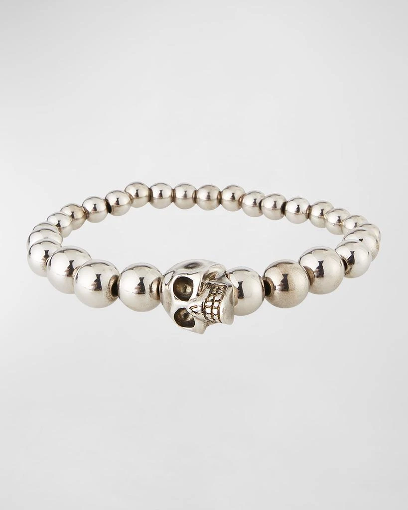 商品Alexander McQueen|Men's Skull Bead Bracelet, Silver,价格¥2501,第1张图片