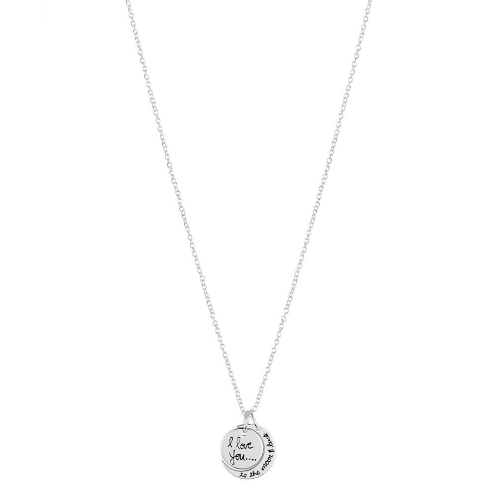 商品Unwritten|Silver Plated Brass "I Love You to The Moon and Back" Pendant Necklace with Extender,价格¥151,第1张图片