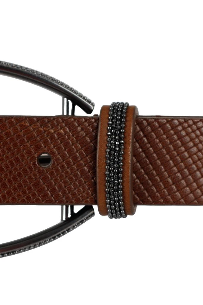 商品Brunello Cucinelli|Brunello cucinelli women's brown leather belt,价格¥5584,第3张图片详细描述
