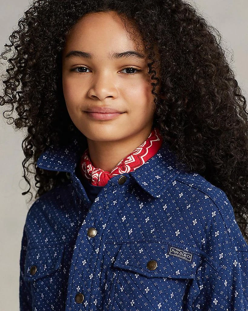 商品Ralph Lauren|Girls' Geometric Print Double Knit Shirt Jacket - Little Kid, Big Kid,价格¥1117,第2张图片详细描述