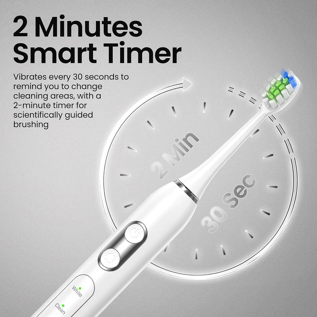 YUNCHI Sonic Electric Toothbrush for Adults, Christmas Gifts for Men with 8 Brush Heads, Sonicare Toothbrush for 55 Days, 5 Models & 2 Minutes Smart Timer, Travel Case, 44000 VPM Motor, Black 商品