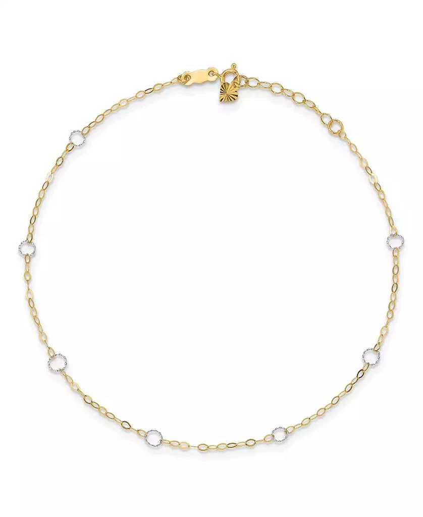 商品Macy's|Circle Anklet in 14k Yellow and White Gold,价格¥2272,第1张图片