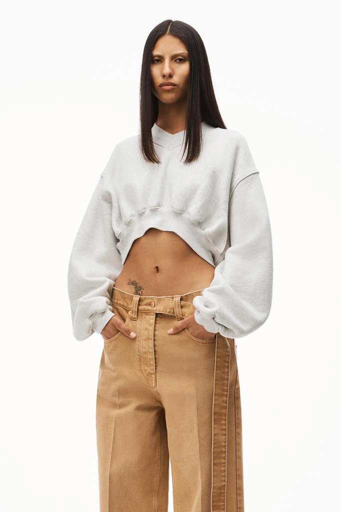 商品Alexander Wang|V-NECK CROPPED PULLOVER IN CLASSIC TERRY,价格¥1305,第2张图片详细描述