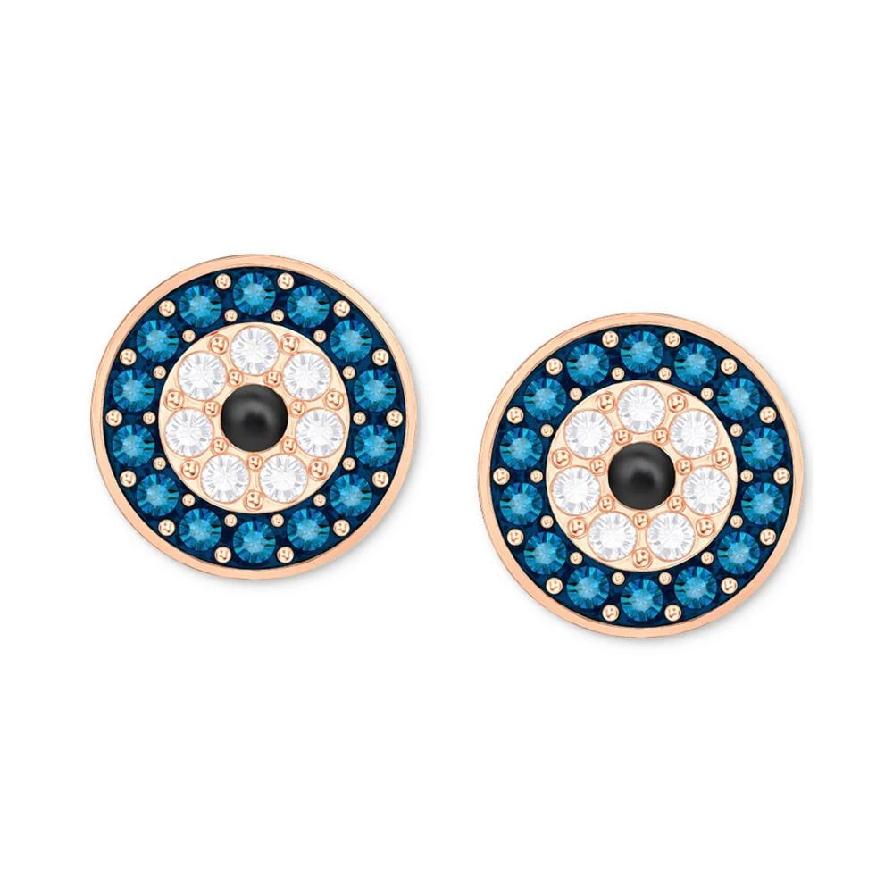 商品Swarovski|Rose Gold-Tone Blue & Clear Pavé Evil Eye Stud Earrings,价格¥354,第1张图片