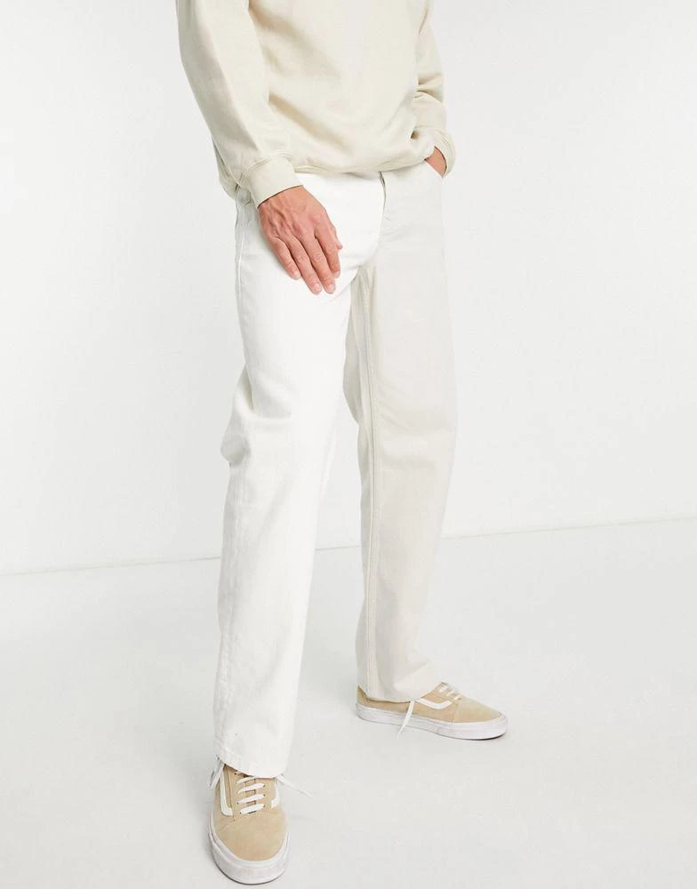 商品Topman|Topman baggy jeans in contrast ecru splice,价格¥228,第1张图片