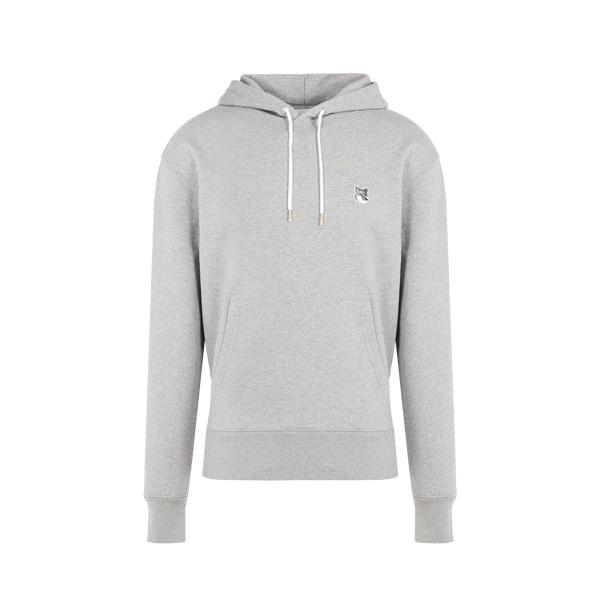 Hoodie Tête de renard gris en coton商品第1张图片规格展示