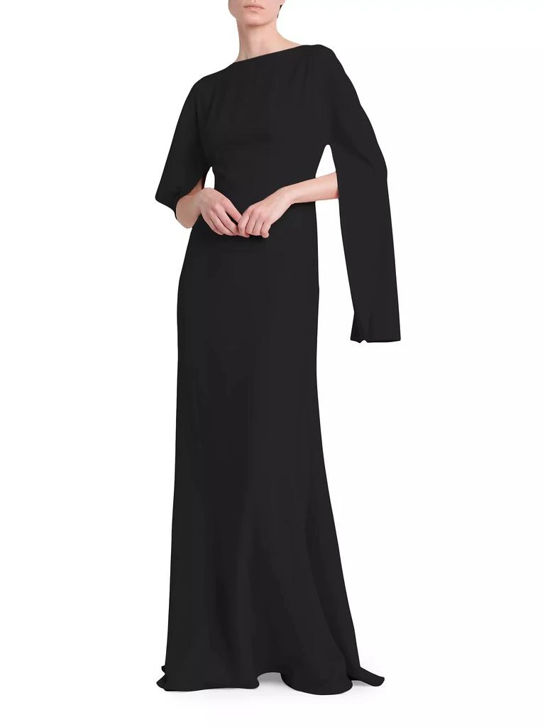 商品Alexander McQueen|Crepe Asymmetric Cape-Sleeve Gown,价格¥12992,第2张图片详细描述