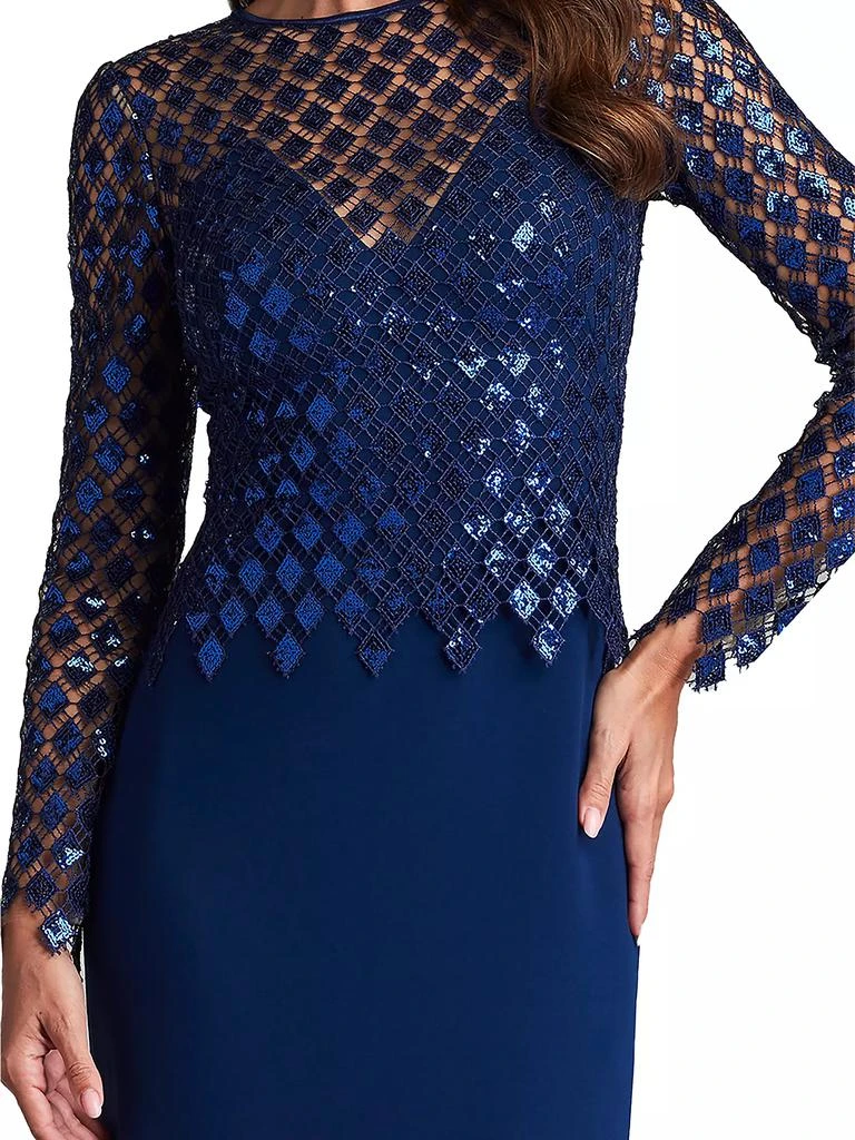 商品Tadashi Shoji|Sequined Diamond Crepe Gown,价格¥3577,第4张图片详细描述