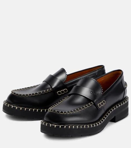商品Chloé|Noua锁缝皮革乐福鞋,价格¥7357,第5张图片详细描述