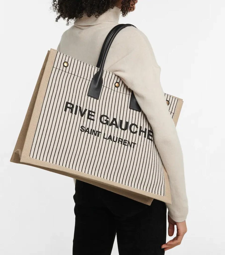 商品Yves Saint Laurent|Rive Gauche条纹帆布托特包,价格¥13822,第2张图片详细描述