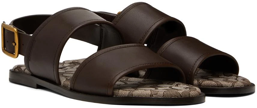 商品Coach|Brown Two Strap Sandals,价格¥764,第4张图片详细描述