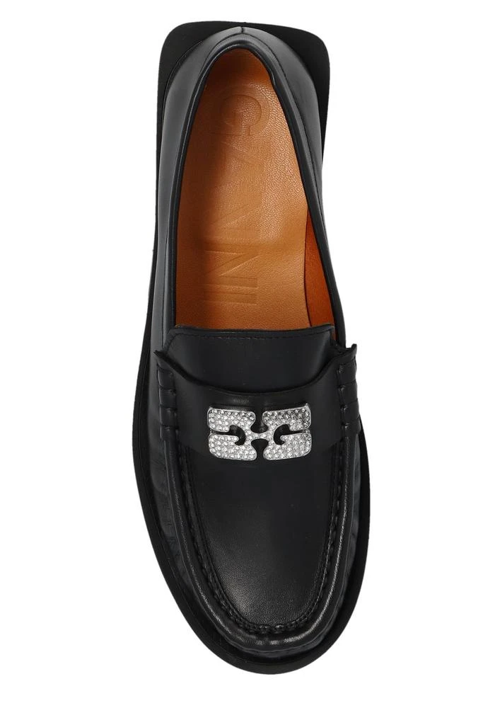 商品Ganni|Ganni Logo Plaque Slip-On Loafers,价格¥1437,第4张图片详细描述