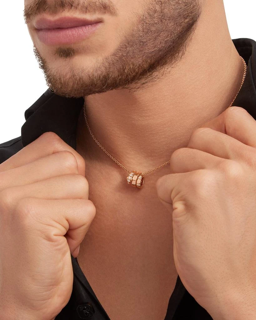 商品BVLGARI|Serpenti Viper Necklace in 18k Rose Gold with Diamonds,价格¥39040,第2张图片详细描述