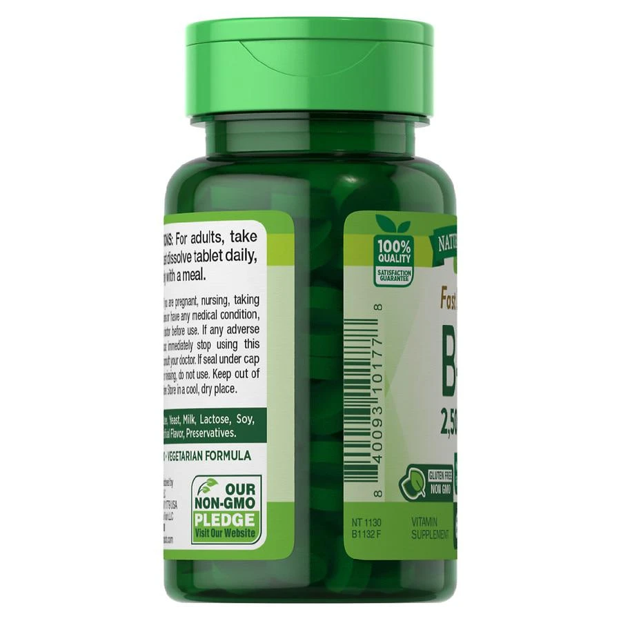 商品Nature's Truth|Vitamin B-12 Plus Folic Acid 2,500 mcg Berry,价格¥101,第4张图片详细描述