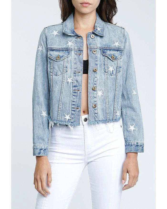 商品Pistola|Star Spangled Cut-Off Denim Jacket - 100% Bloomingdale's Exclusive 星星印花装饰牛仔外套,价格¥388,第1张图片