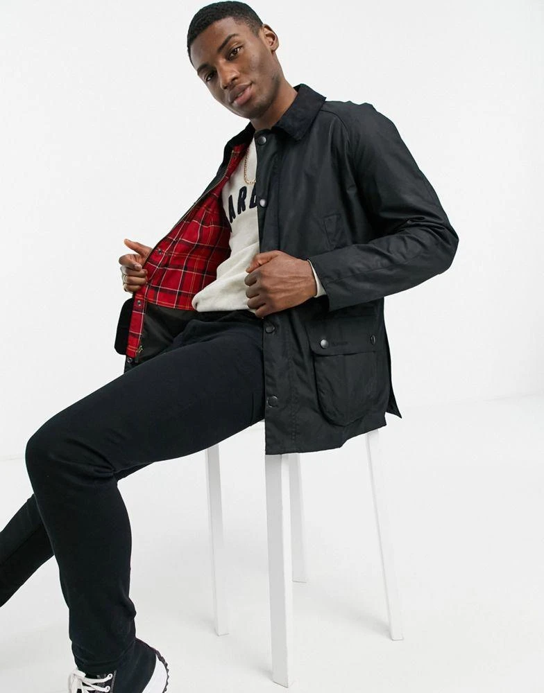 商品Barbour|Barbour Ashby wax jacket in black,价格¥2337,第4张图片详细描述