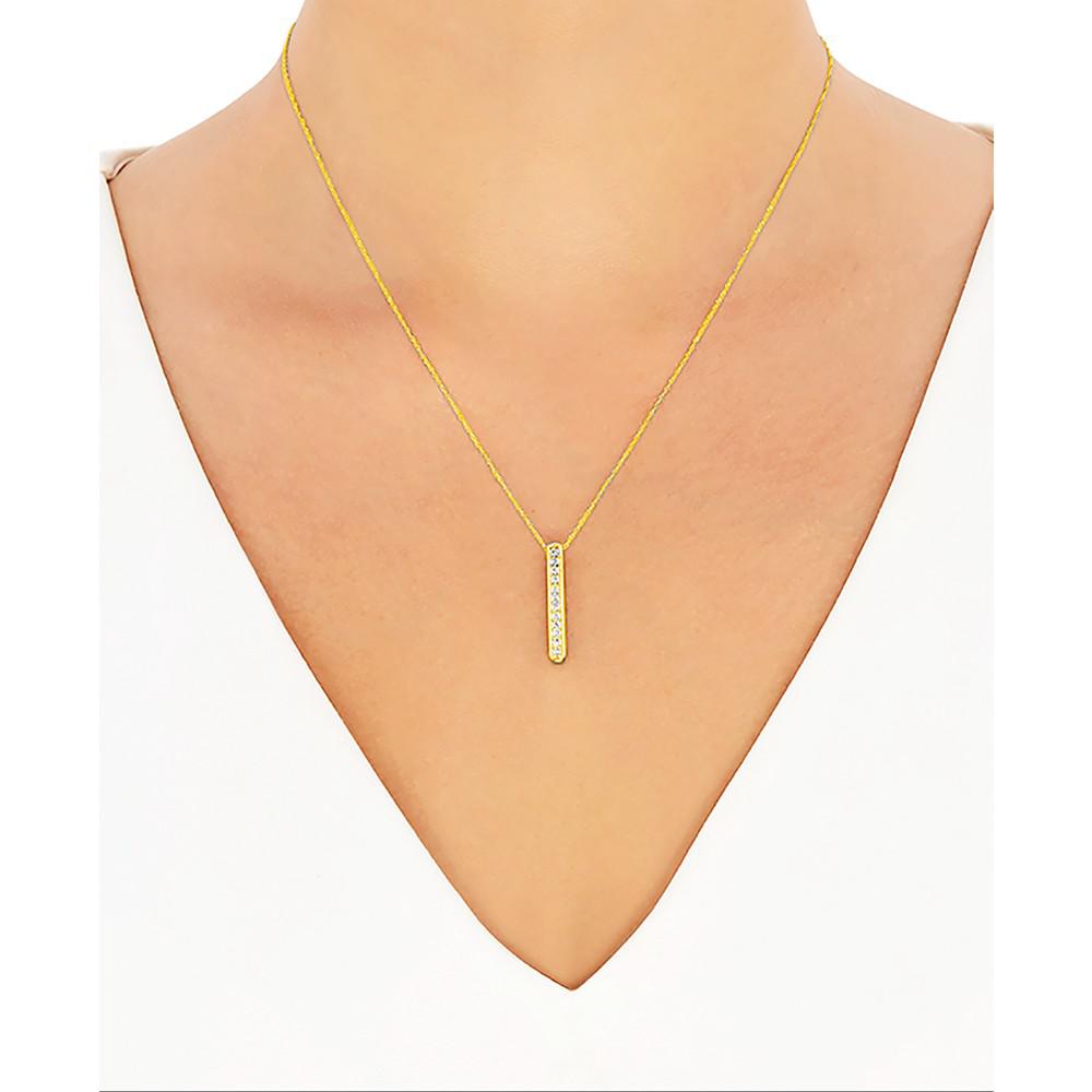 241 WEAR IT BOTH WAYS Diamond Bar Pendant Necklace (1/3 ct. t.w.) in 14k White or Yellow Gold商品第3张图片规格展示