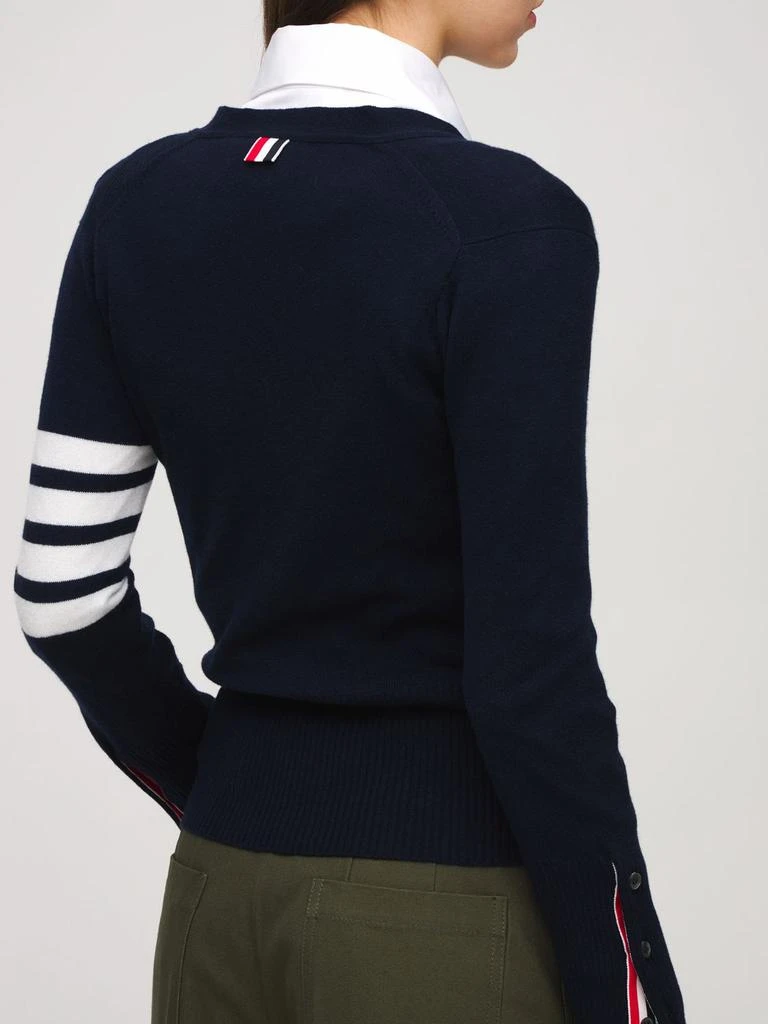 商品Thom Browne|Intarsia Stripes Cashmere Knit Cardigan,价格¥15582,第2张图片详细描述