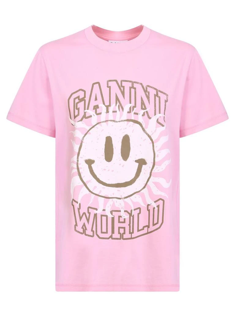 商品Ganni|GANNI GANNI HOTEL T-SHIRT WITH SMILE PRINT BY GANNI,价格¥804,第1张图片