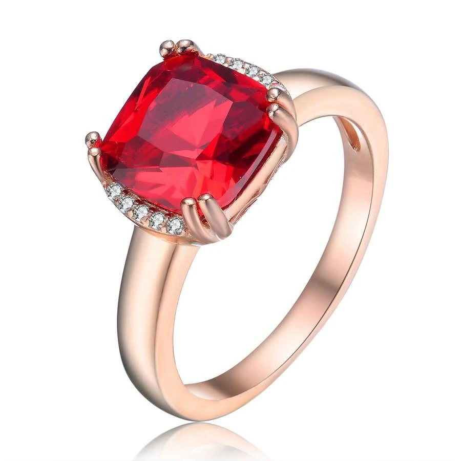 商品Megan Walford|Rose Over Sterling Silver Red Cubic Zirconia Ring,价格¥312,第1张图片