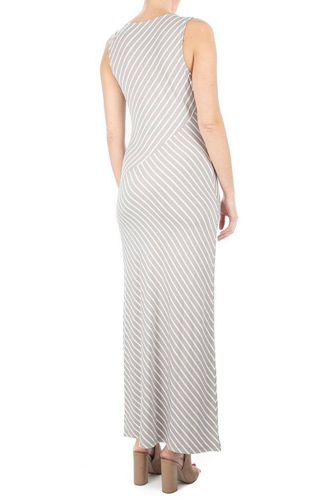 V-Neck Stripe Maxi Dress商品第2张图片规格展示