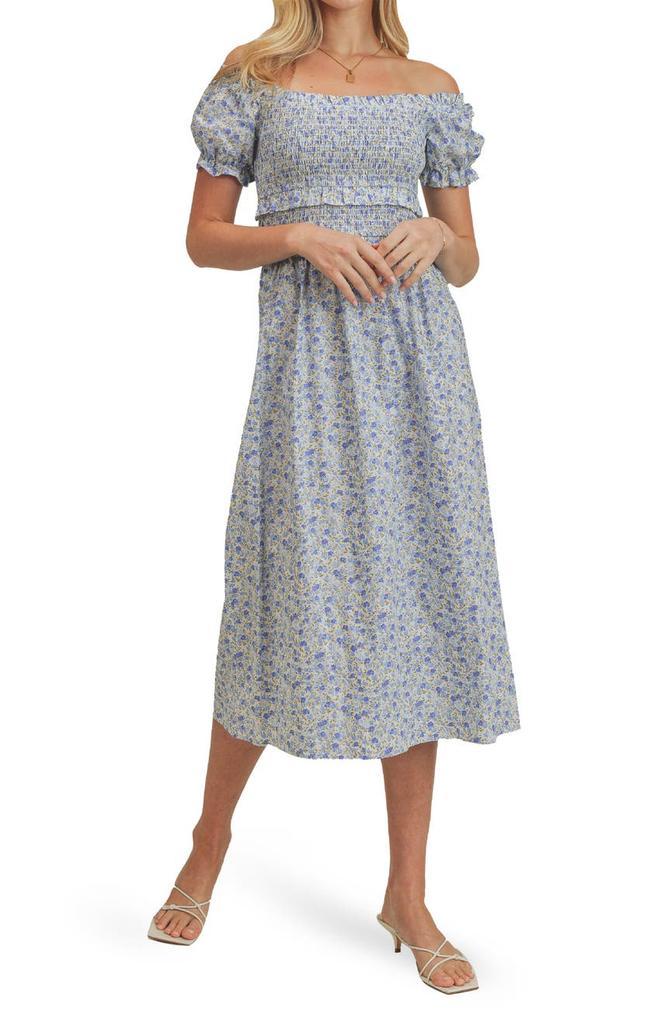 商品Lush|Floral Print Smocked Midi Dress,价格¥205,第1张图片