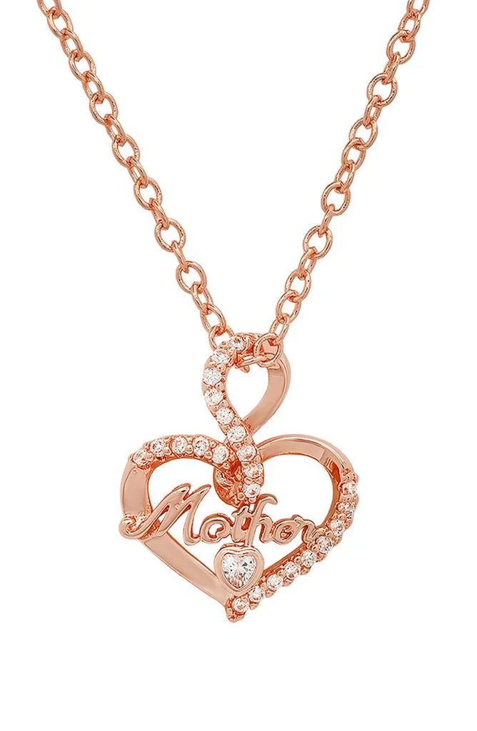 商品HMY JEWELRY|Mother 18K Rose Gold Plated Heart Pendant Necklace,价格¥247,第1张图片