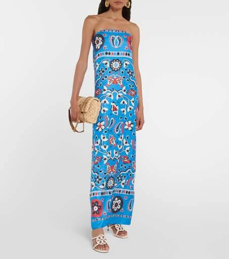 商品Tory Burch|印花真丝加长连衣裙,价格¥14565,第2张图片详细描述