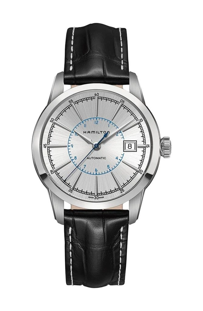 商品Hamilton|Men's Railroad Automatic Embossed Leather Strap Watch, 40mm,价格¥5057,第1张图片