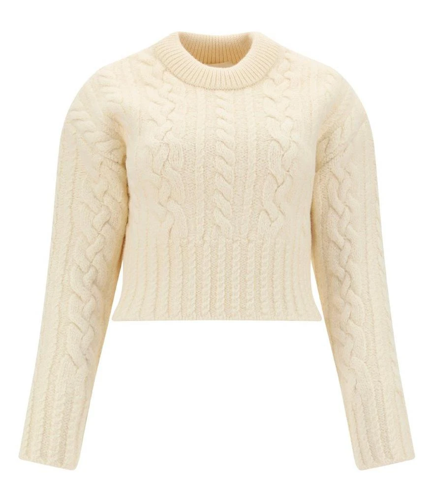 商品AMI|AMI Cable-Knit Cropped Jumper,价格¥2083,第1张图片