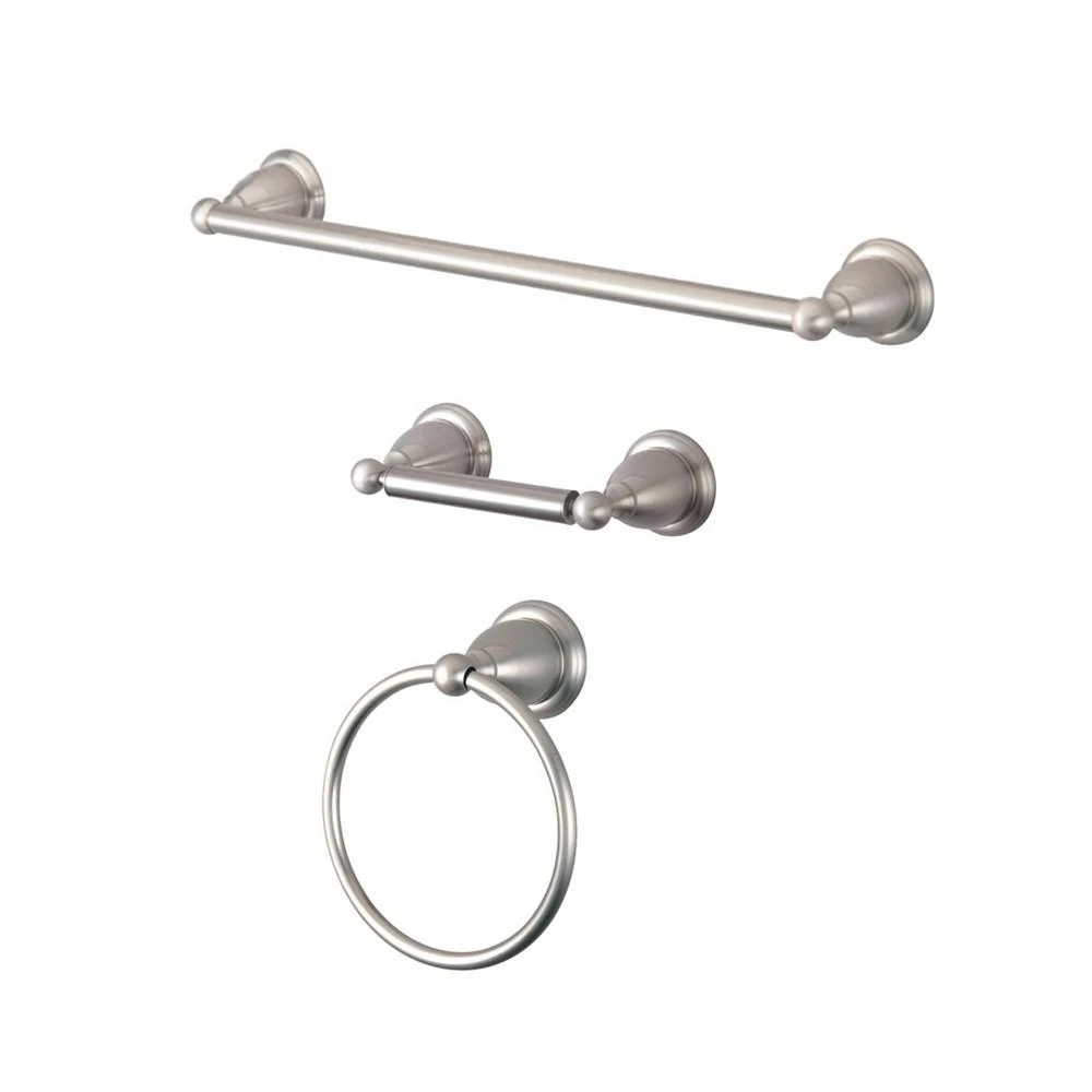 商品Kingston Brass|Heritage 3-Pc. Bathroom Accessory Combo in Brushed Nickel,价格¥1320,第1张图片