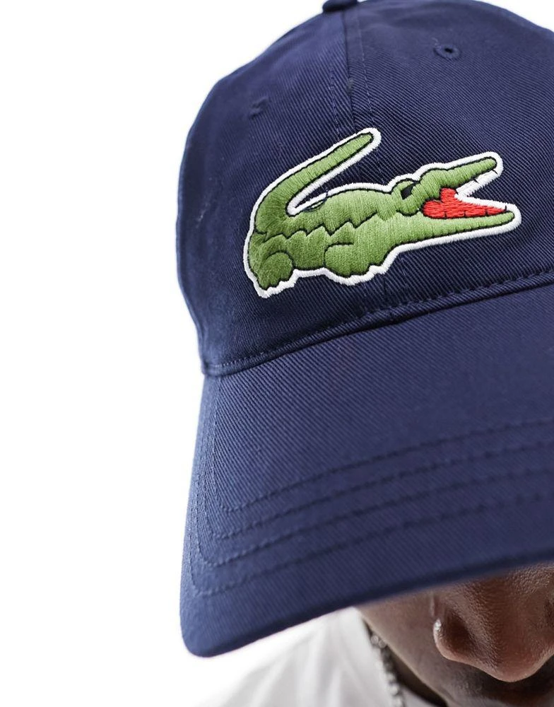 商品Lacoste|Lacoste large front logo cap in navy,价格¥255,第3张图片详细描述